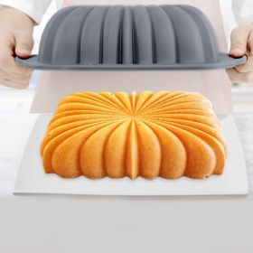 1pc Silicone Rectangle Flower Shaped Cake Baking Pan, Cake Mold