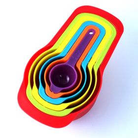 Multi-Color Measuring Cups and Spoons Set, Plastic