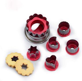 6 Pieces Cookie Cutter Set, Stainless Steel Pastry Baking Molds, Star and Heart Shaped