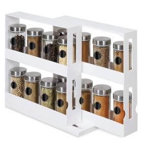 Swivel Cabinet Organizer, Kitchen Rack Spice Organizer for Cabinet, Condiment Holder Shelf