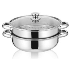 Stainless Steel, Stack and Steam, Pot Set with Lid. 2 Tier Steamer Pot