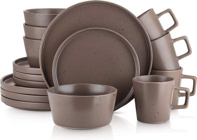 16-piece Dinnerware Set (serves 4) in Brown Matte