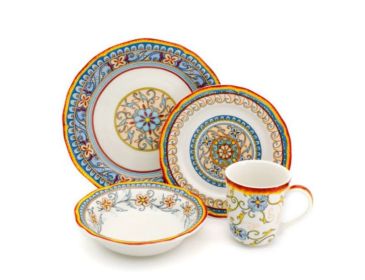 32-Piece, Multicolor/Italian Design, Stoneware Dinnerware Set (Serves 8)