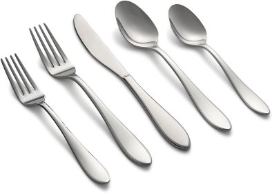 Teardrop-Stainless Steel Silverware Set, 42 Pieces (Serves 8)