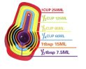 Multi-Color Measuring Cups and Spoons Set, Plastic