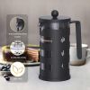 Small French Press Coffee Maker, with 4 Level Filtration System, Borosilicate Glass, Durable Stainless Steel, Thickened, Heat Resistant