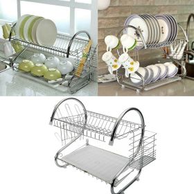 2 Tier Dish Drying Rack, Stainless Steel