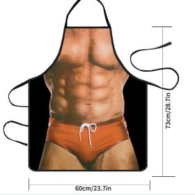 1pc Personality Funny Apron; Novelty Muscle Man Apron; 23.7"x18.7"