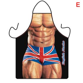 1pc Funny Muscle Funny & Sexy Kitchen Aprons (Style: E)