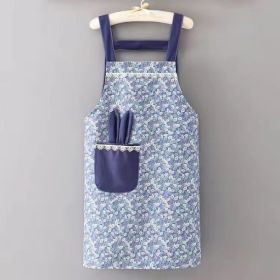 1pc Polyester & Cotton Apron, Cute Rabbit Ears Apron, Adjustable Strap And Large Pockets Apron, Kitchen Cooking Baking Bib Apron, Chef Apron (Color: Blue)