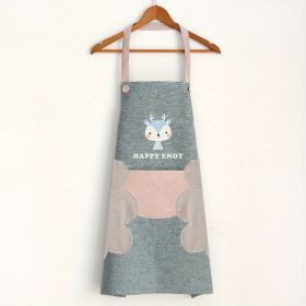 1pc Cartoon Apron; Waterproof And Oil-proof Apron; Hand Wipeable Sleeveless Kitchen Cooking Apron; Cooking And Baking Supplies; Kitchen Tools (Color: Grey)