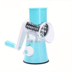 1 Set; 4in1; Manual Food Grater; Rotary Cutter (Color: Blue)