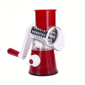 1 Set; 4in1; Manual Food Grater; Rotary Cutter (Color: Red)