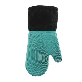 Silicone Insulated Oven Mitten  High Temperature Kitchen Anti-Hot Gloves (Color: Green)