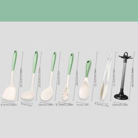 4pcs/5pcs/7pcs Food Grade Silicone Spatula; Cooking Tongs; Ladle; Straining Spoon; Large Spoon; Pasta Spoon; Display Rack (quantity: Spatula Set Of 7)