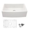 Lordear 33 Inch Farmhouse Sink, White Ceramic Single Bowl Kitchen Sink