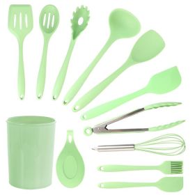 Cooking, Baking, 10 PCS Spatula Set-High Heat Resistant Kitchen Utensil Set (Color: Green)