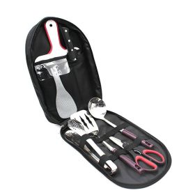 Camp Kitchen Cooking Utensil Set (Color: Black)