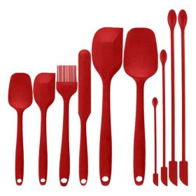 Cooking, Baking, 10 PCS Spatula Set-High Heat Resistant Kitchen Utensil Set (Color: Red)