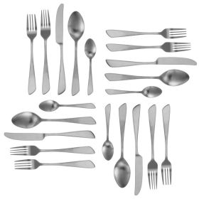 Elegant Western Utensils, 20 Piece Flatware Set (Serves 4) See "Colors" for different designs and colors (Type: knife and fork, Color: Matte Silver)