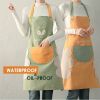 1pc Cartoon Apron; Waterproof And Oil-proof Apron; Hand Wipeable Sleeveless Kitchen Cooking Apron; Cooking And Baking Supplies; Kitchen Tools