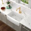 Lordear 33 Inch Farmhouse Sink, White Ceramic Single Bowl Kitchen Sink