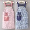 1pc Polyester & Cotton Apron, Cute Rabbit Ears Apron, Adjustable Strap And Large Pockets Apron, Kitchen Cooking Baking Bib Apron, Chef Apron