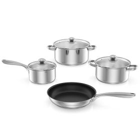 Household Daily Delicacies Pot Safe Non-Stick Cookware Set (see pcs and colors for variants) (Type: 7 Piece, Color: Silver)